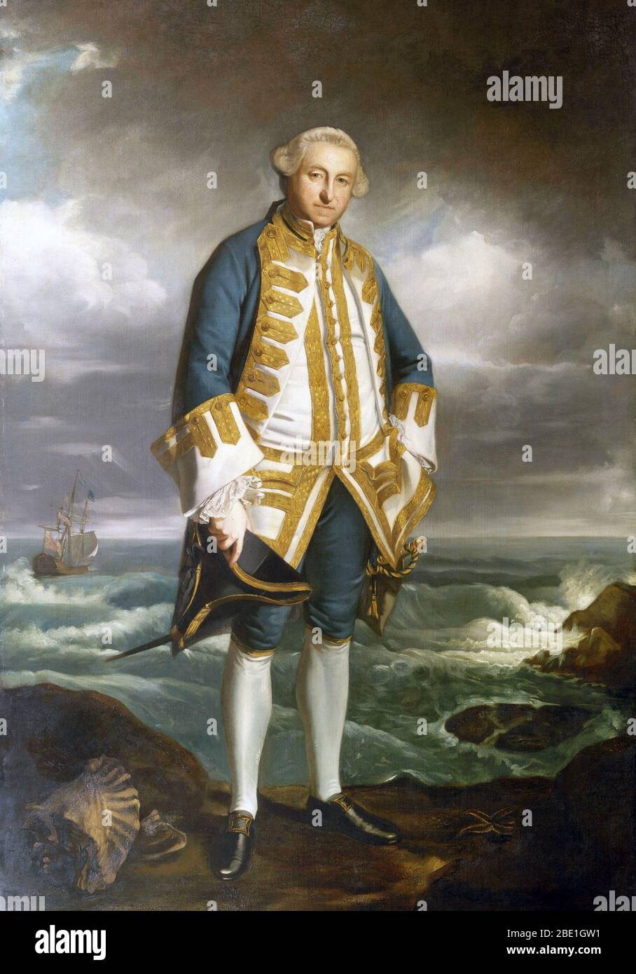 EDWARD BOSCAWEN (1711-1761) amiral de la Marine royale peint par Joshua Reynolds vers 1825 sur la base d'un portrait d'environ 1755 Banque D'Images