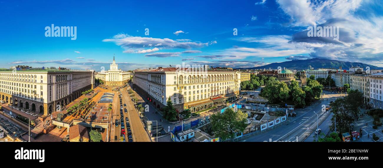 Europe, Bulgarie Sofia, bâtiment de l'Assemblée nationale, vue aérienne Banque D'Images