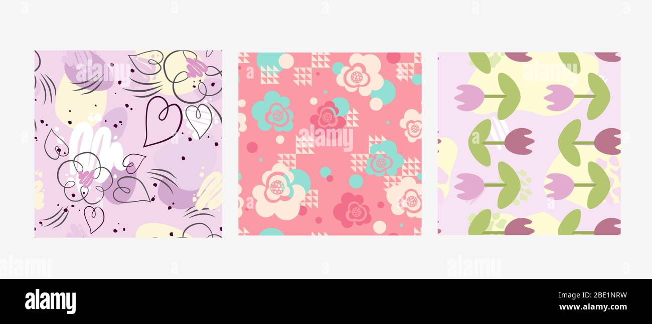 Fleurs dans des tons pastel sur fond. Illustration de Vecteur