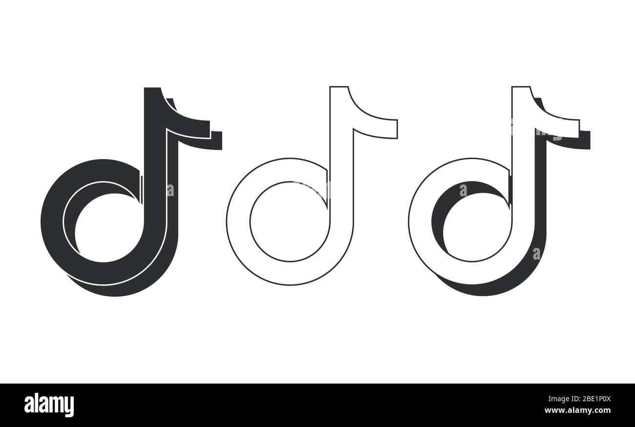 Tik Tok Tik Tok plats, isolés sur fond blanc. Logo TikTok. Illustration vectorielle eps 10 Illustration de Vecteur