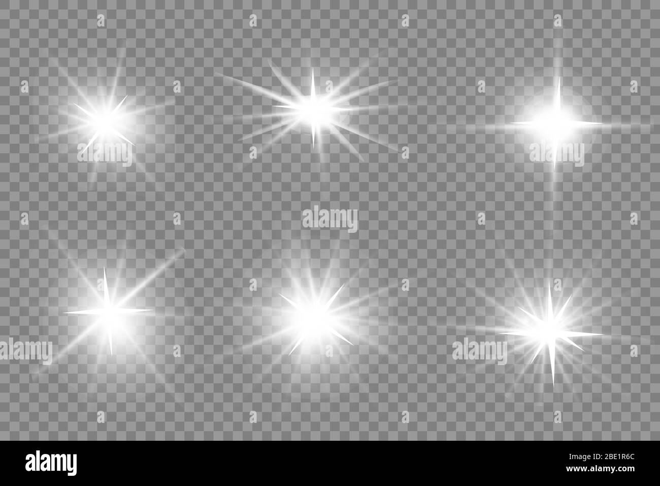 les effets lumineux sont isolés sur un fond gris. Le soleil clignote avec rayons et projecteurs. Effet de lumière de préchauffage. Illustration de Vecteur