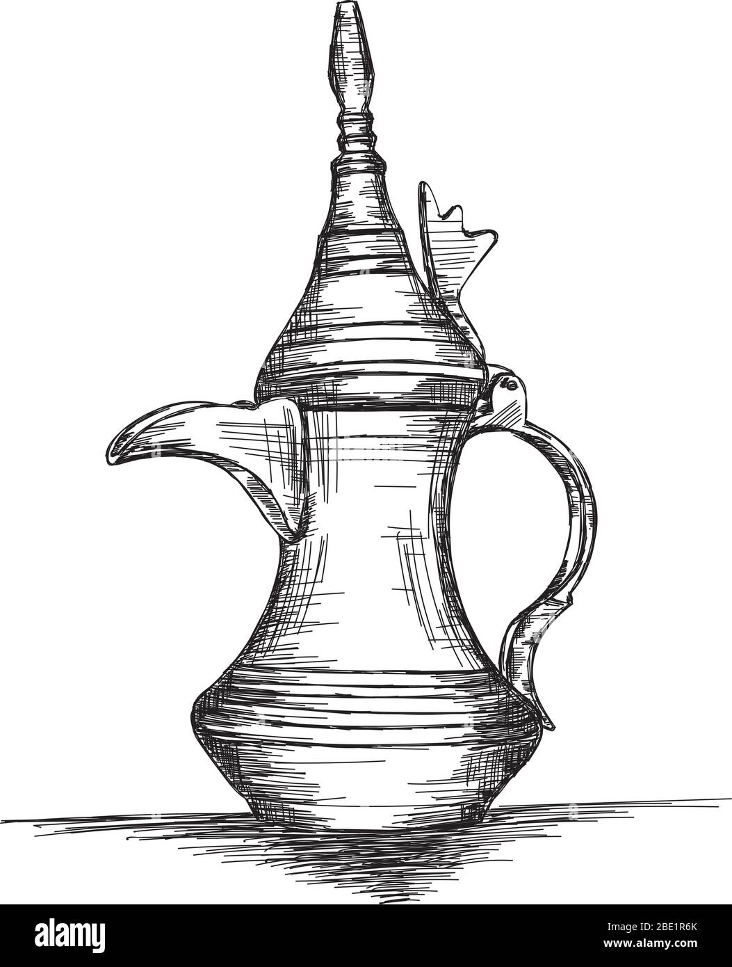 Culture du Moyen-Orient Dallah - Illustration vectorielle de la cafetière arabe Illustration de Vecteur
