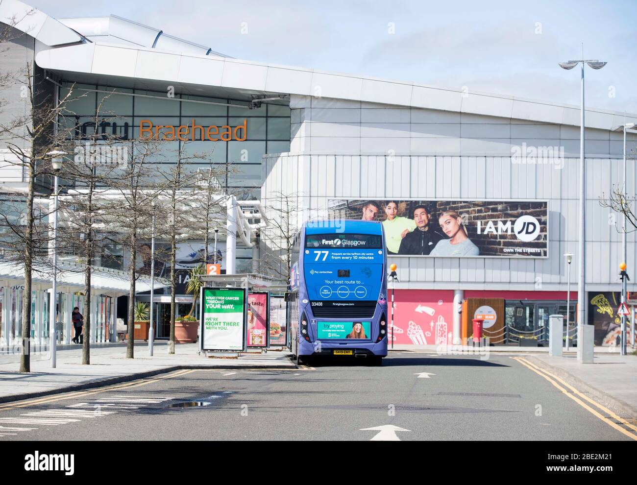 Paisley, Renfrewshire, Écosse, 11 avril dans le centre commercial près de Glasgow le samedi de Pâques qui serait normalement l'un des jours les plus chargés de l'année. Week-end de Pâques pendant le covisd-19 en verrouillage au Royaume-Uni. Banque D'Images