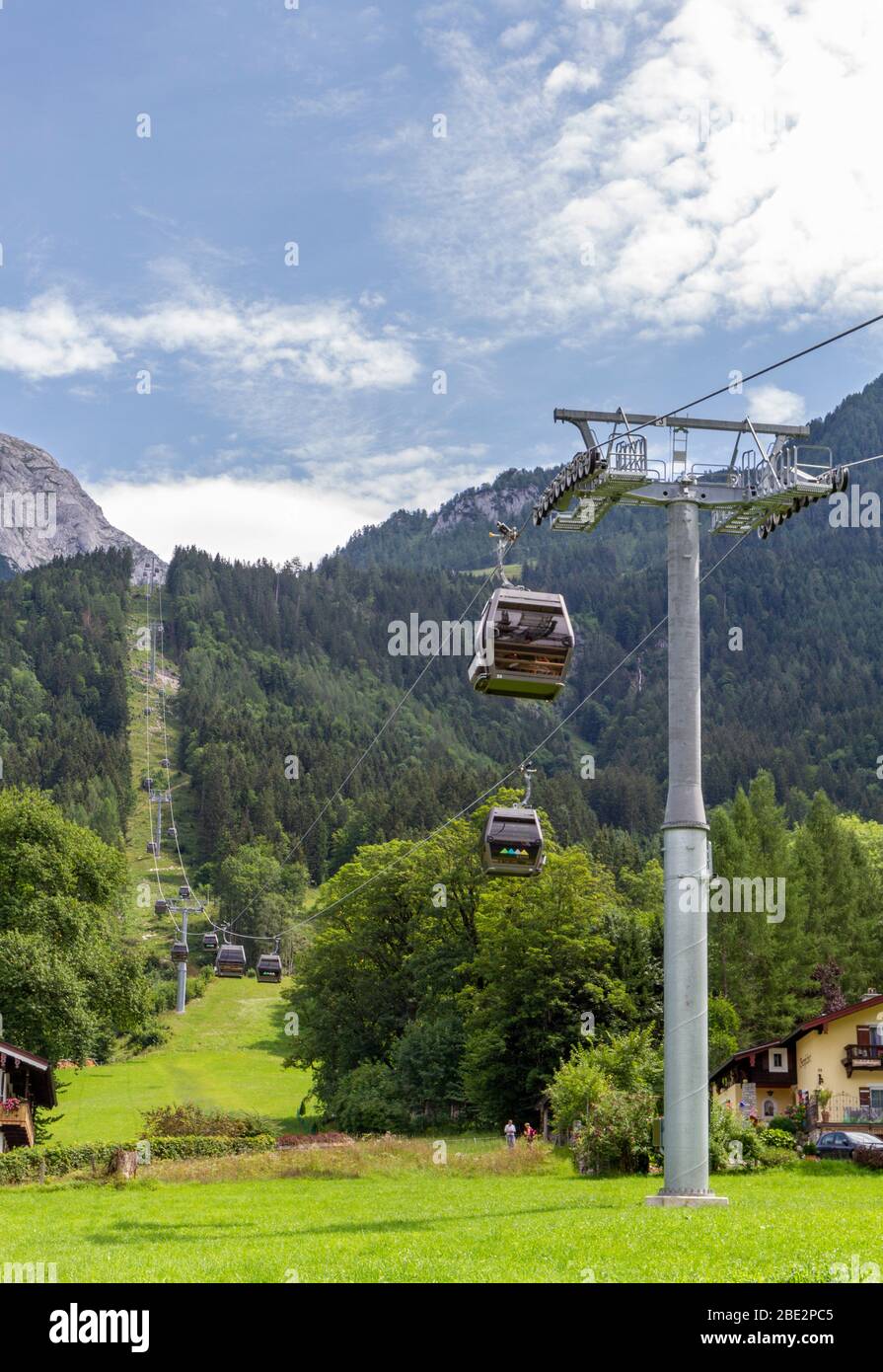 Le téléphérique de la montagne Jennerbahn à Königssee, Bavière, Allemagne. Banque D'Images