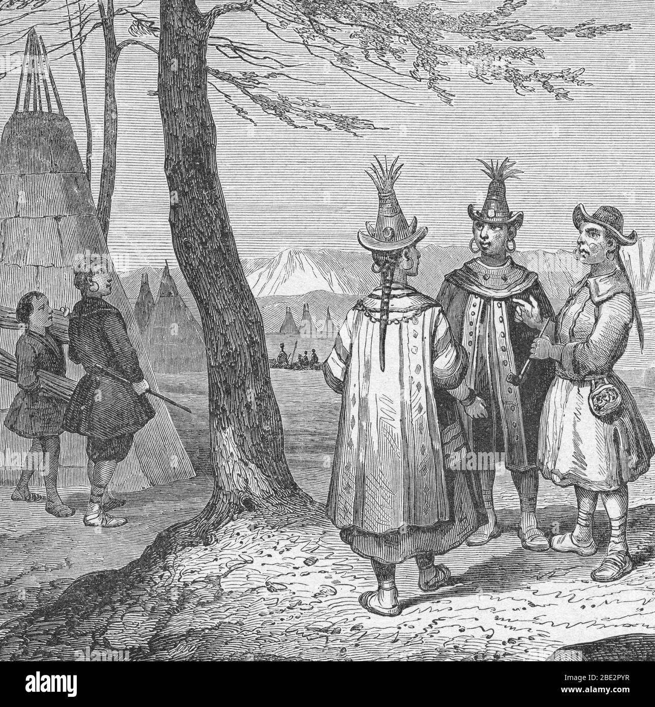 Costumes iakoutes ou yakoutes de Sibérie (Russie) (yakut people, sibérie) Engrangeant la collection privée du XIXe siècle Banque D'Images