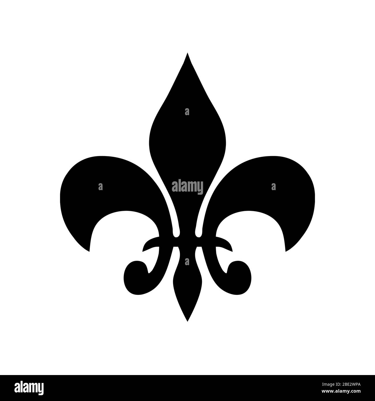Fleur de lis, icône de nénuphars décorative héraldique, symbole d'illustration vectorielle noir et blanc Illustration de Vecteur