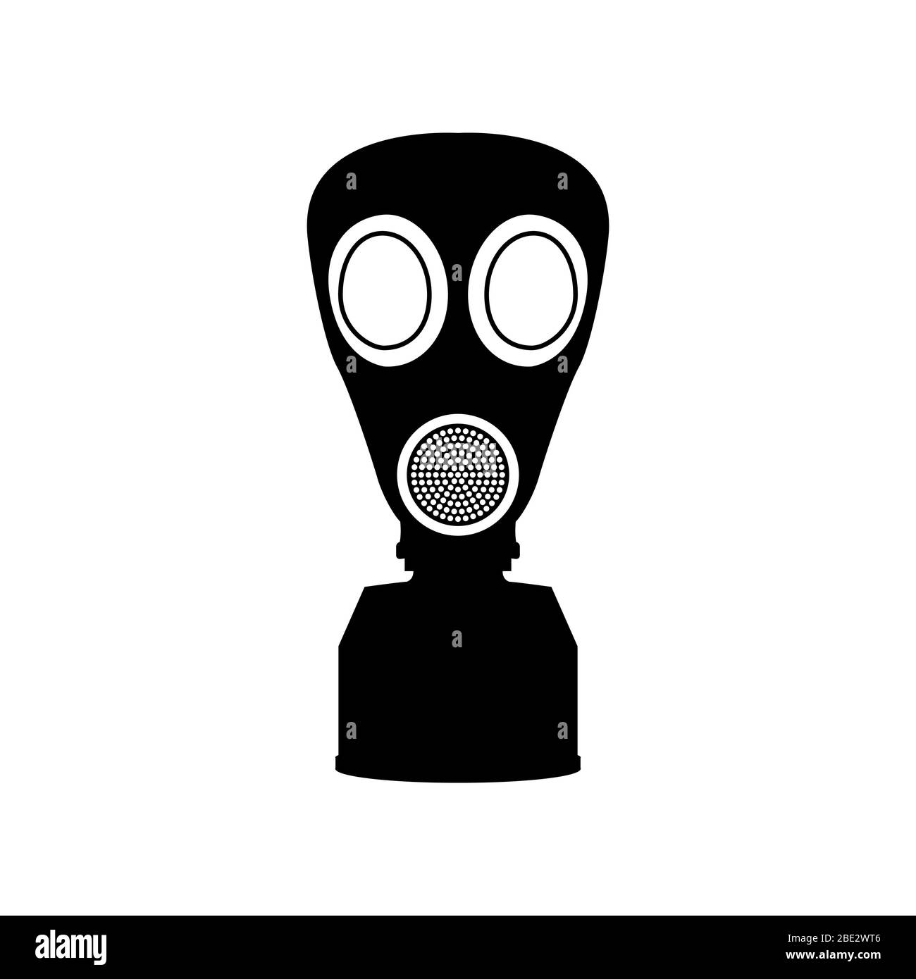 Silhouette de masque à gaz, icône d'illustration vectorielle plate minimaliste noire Illustration de Vecteur