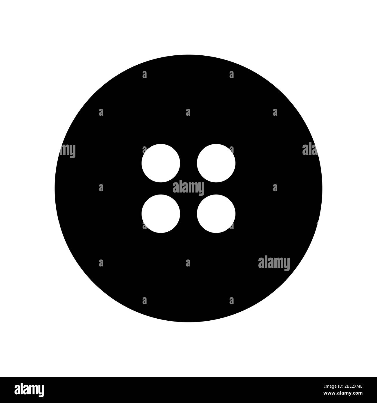 Logo simple à bouton à coudre, illustration vectorielle de minimalisme noir et blanc, symbole pour le couture, la couture et la couture Illustration de Vecteur