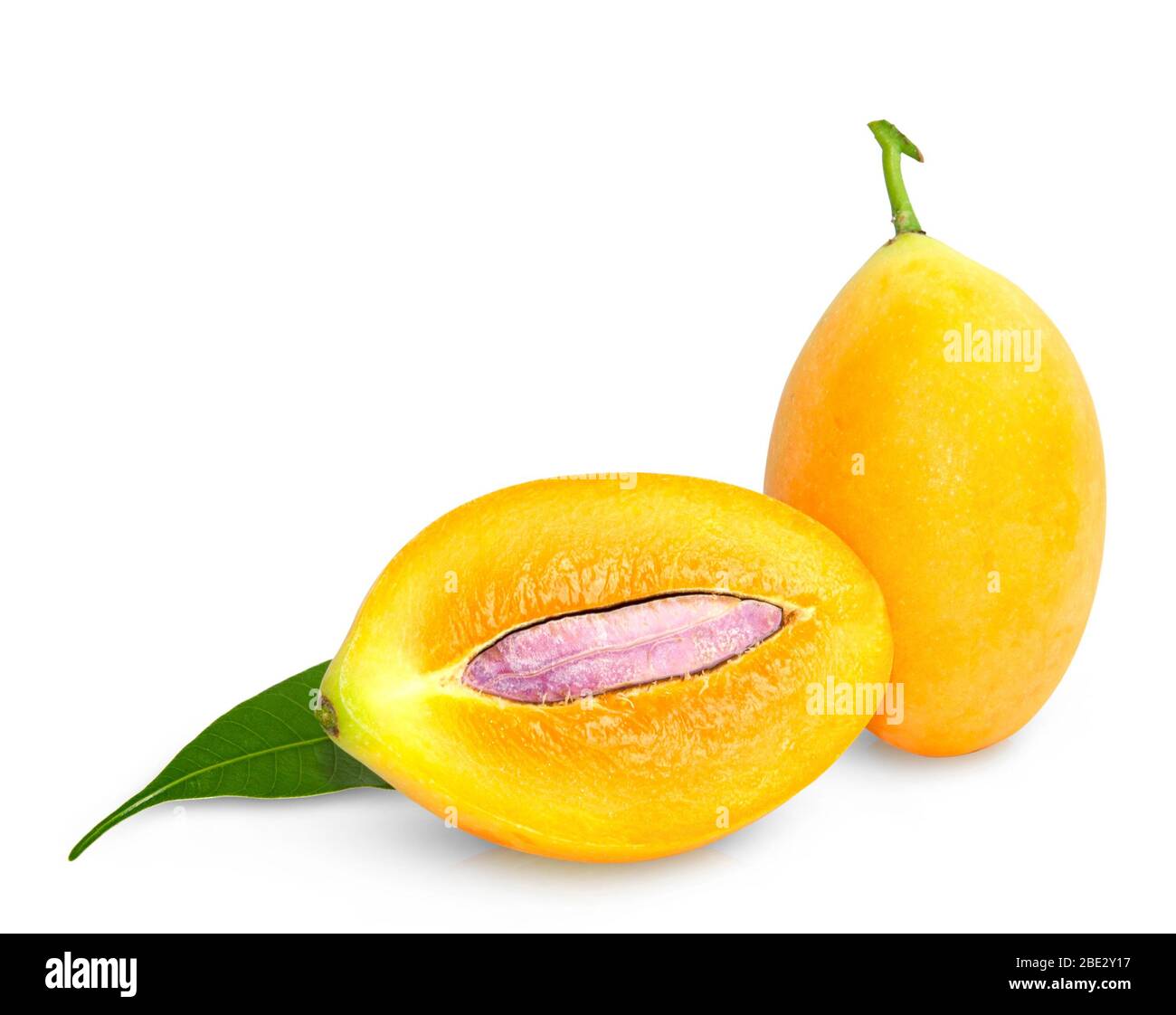 Maprang fruit (Marian prune, Plum Mango) isolé sur fond blanc. Avec chemin de découpe Banque D'Images