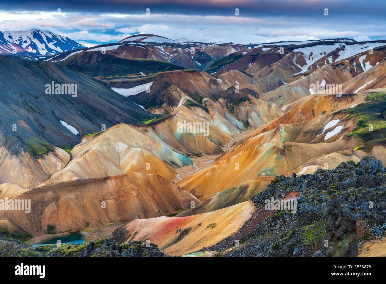 Landmannalaugar, réserve naturelle de Fjallabak, Highlands of Iceland, région du Sud, Islande Banque D'Images