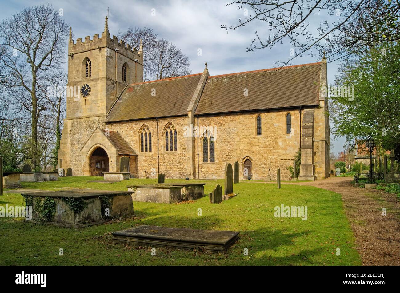 Royaume-Uni, Yorkshire du Sud, Doncaster, Hooton Pagnell, Église des Saints Banque D'Images