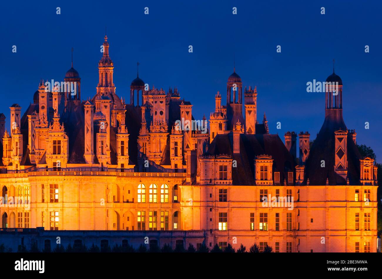 Château de chambord la nuit Banque de photographies et d’images à haute