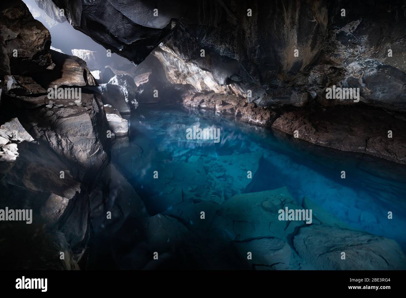 Grotte de Grjotagja, Myvatn, islande Banque D'Images