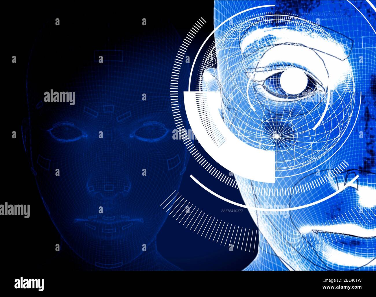 La reconnaissance faciale, de l'illustration. Banque D'Images