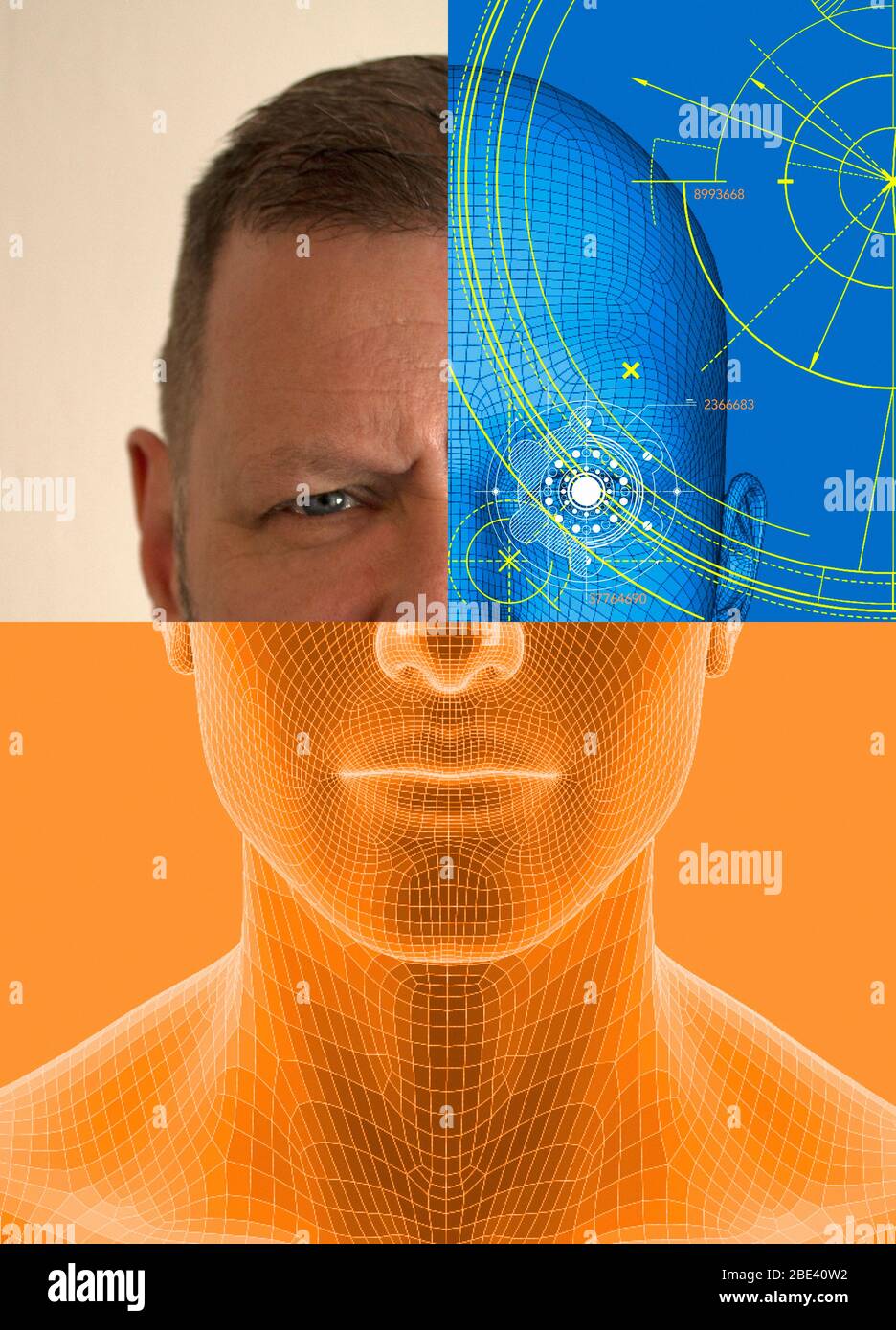 La reconnaissance faciale, de l'illustration. Banque D'Images