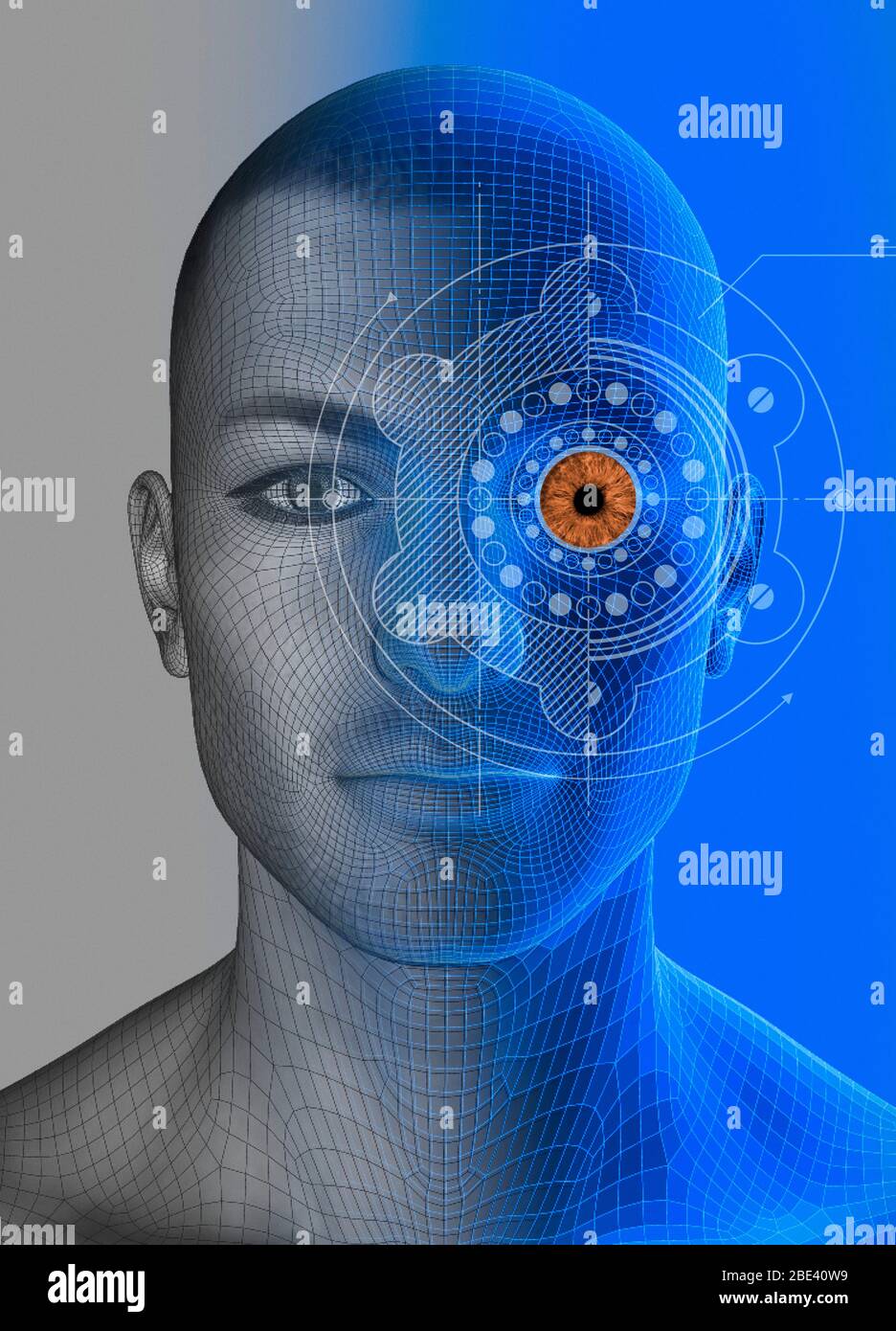 La reconnaissance faciale, de l'illustration. Banque D'Images