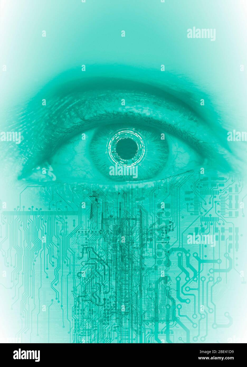 Technologie de reconnaissance faciale, illustration. Banque D'Images