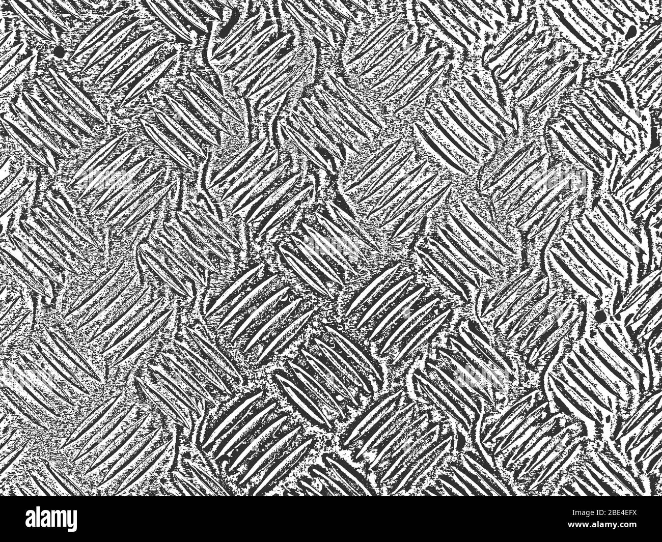 Détresse ancienne texture vectorielle métallique pelée, épluchée et crasée avec rayures diaginales croisées. Illustration EPS8. Fond gris noir et blanc. Illustration de Vecteur