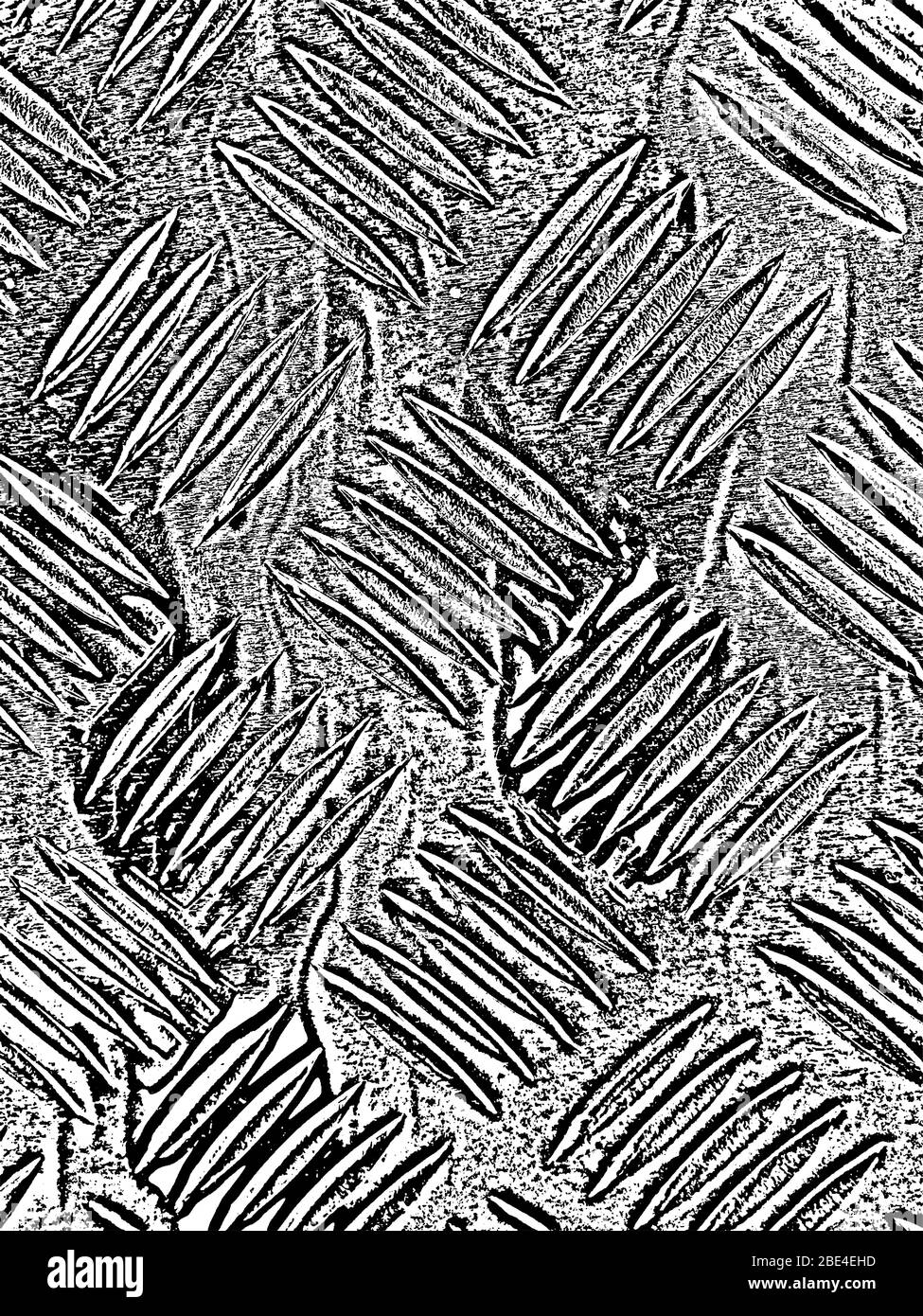 Détresse ancienne texture vectorielle métallique pelée, épluchée et crasée avec rayures diaginales croisées. Illustration EPS8. Fond gris noir et blanc. Illustration de Vecteur