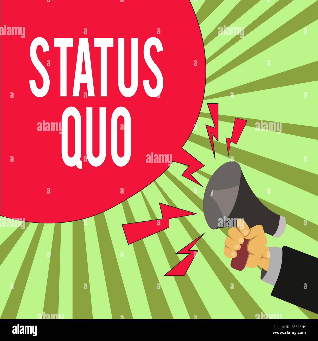 Écriture manuelle conceptuelle montrant le statut quo. Concept signification situation actuelle en matière de questions sociales ou politiques analyse Hu mâle Holdi Banque D'Images