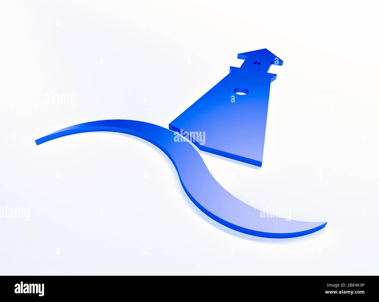 Illustration du logo bleu phare avec bande de la plage de l'océan à vagues clip art image web bannière arrière-plan Banque D'Images