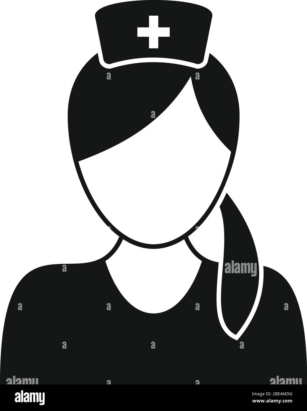 Icône infirmière professionnelle. Illustration simple de l'icône professionnelle de vecteur infirmière pour la conception de Web isolée sur fond blanc Illustration de Vecteur