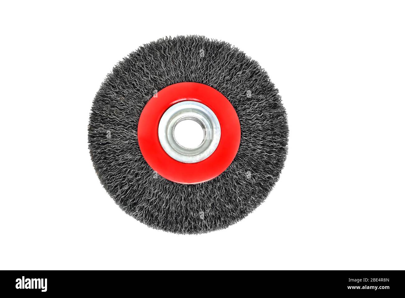 brosse métallique pour le nettoyage mécanique de l'isolant métallique de gros plan Banque D'Images