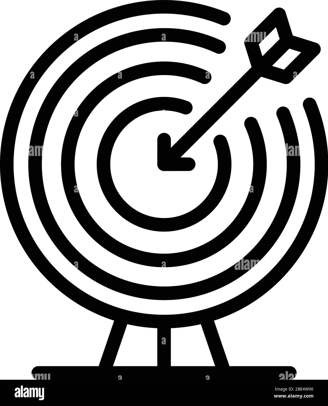 Icône objectif atteint, style de contour Image Vectorielle Stock - Alamy
