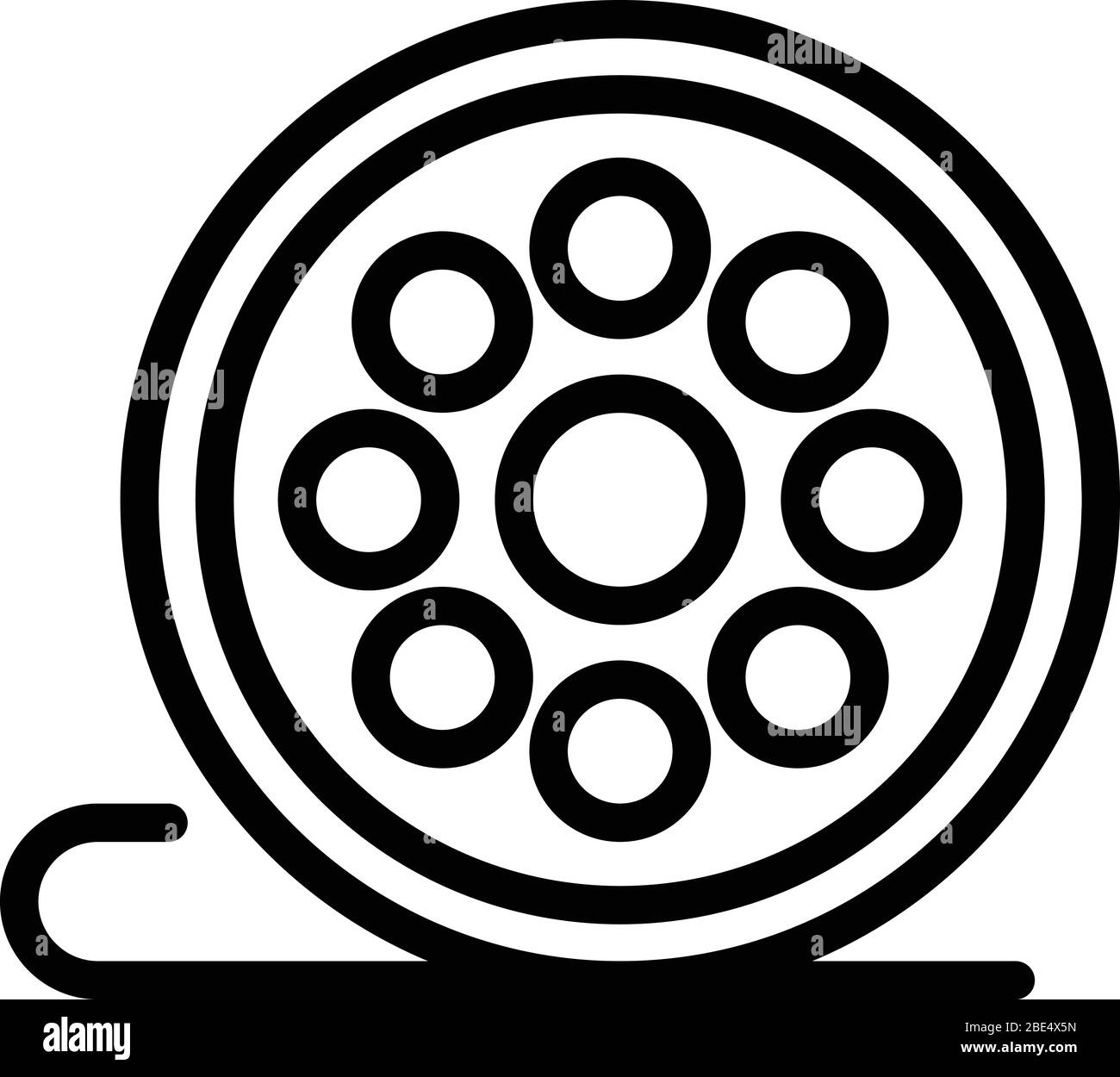 Icône de bobine de film, style de contour Illustration de Vecteur