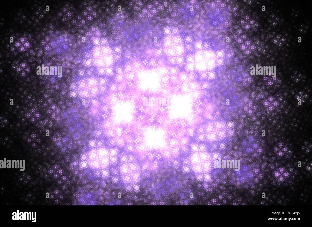 Belle illustration d'art de ligne avec blanc fractal violet sur fond noir.beau arrière-plan abstrait Banque D'Images