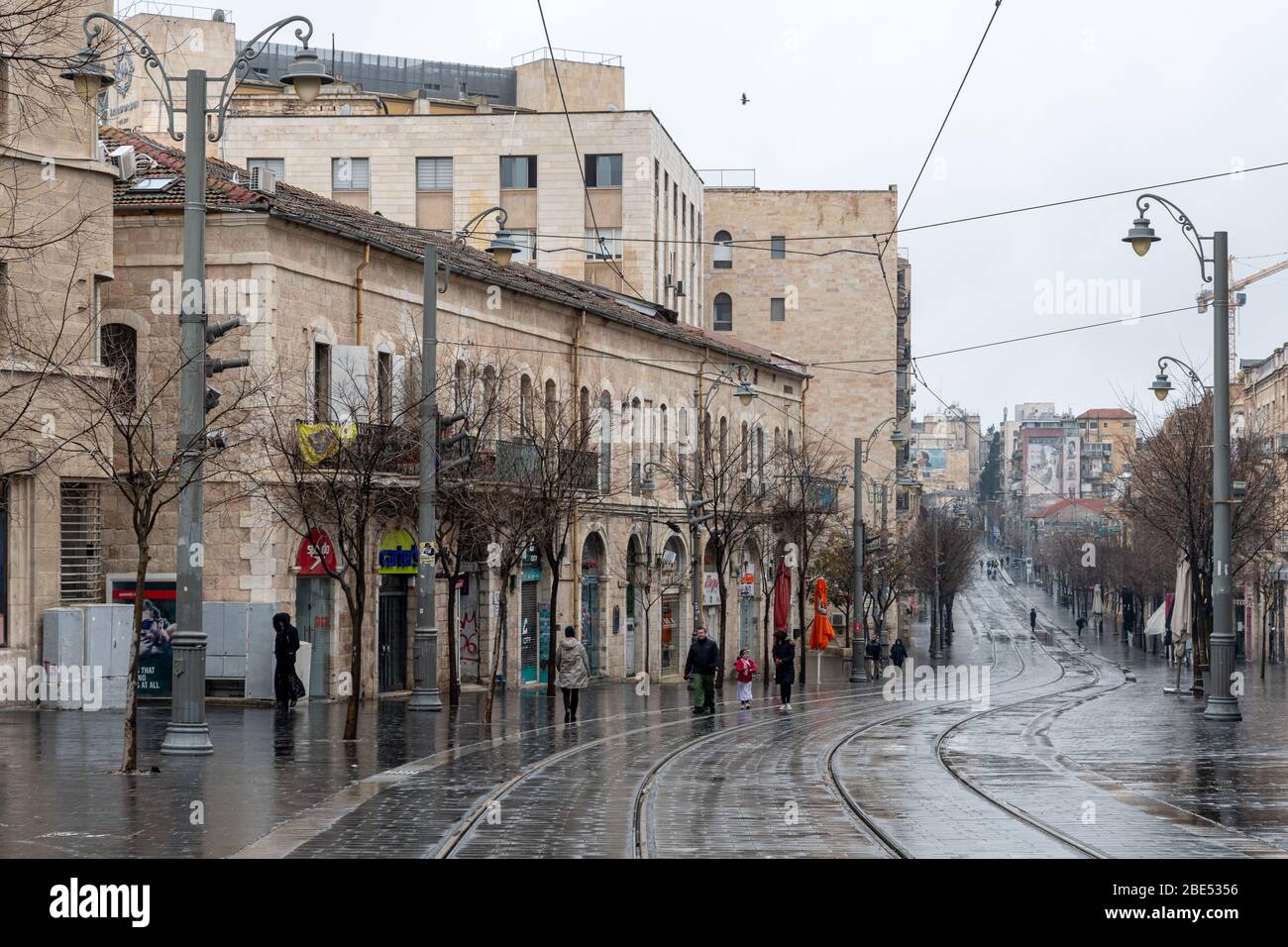 La rue Jaffa à Jérusalem Banque D'Images
