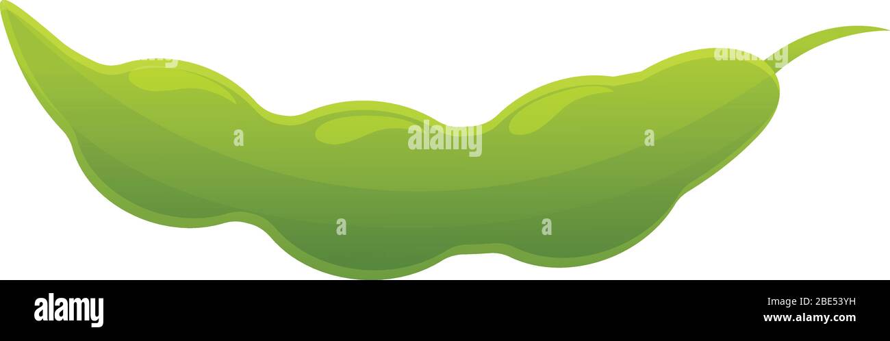 Icône de bean vert entier. Dessin animé de l'icône de vecteur de haricot vert entier pour la conception de Web isolée sur fond blanc Illustration de Vecteur