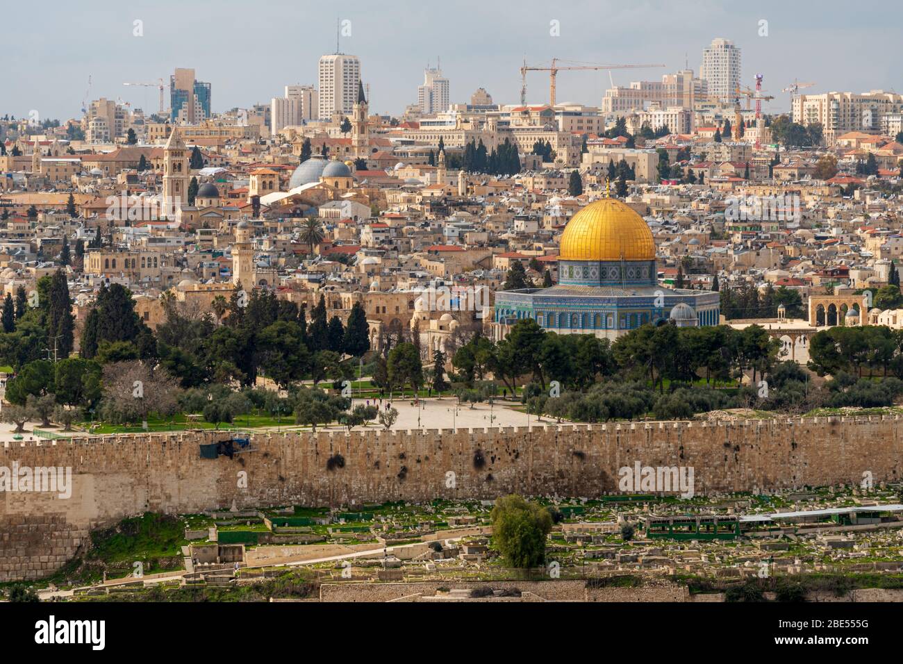 Vue sur Jérusalem depuis le mont des Oliviers Banque D'Images
