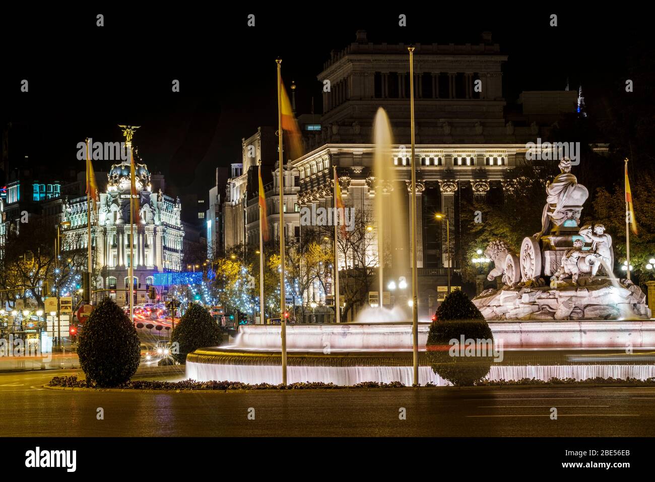Madrid la nuit, Espagne Banque D'Images