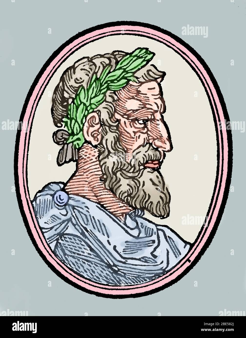 Ausias Mars (1397-1459). Poète médiéval valencien. Siècle d'or de la littérature catalane. Portrait. Banque D'Images
