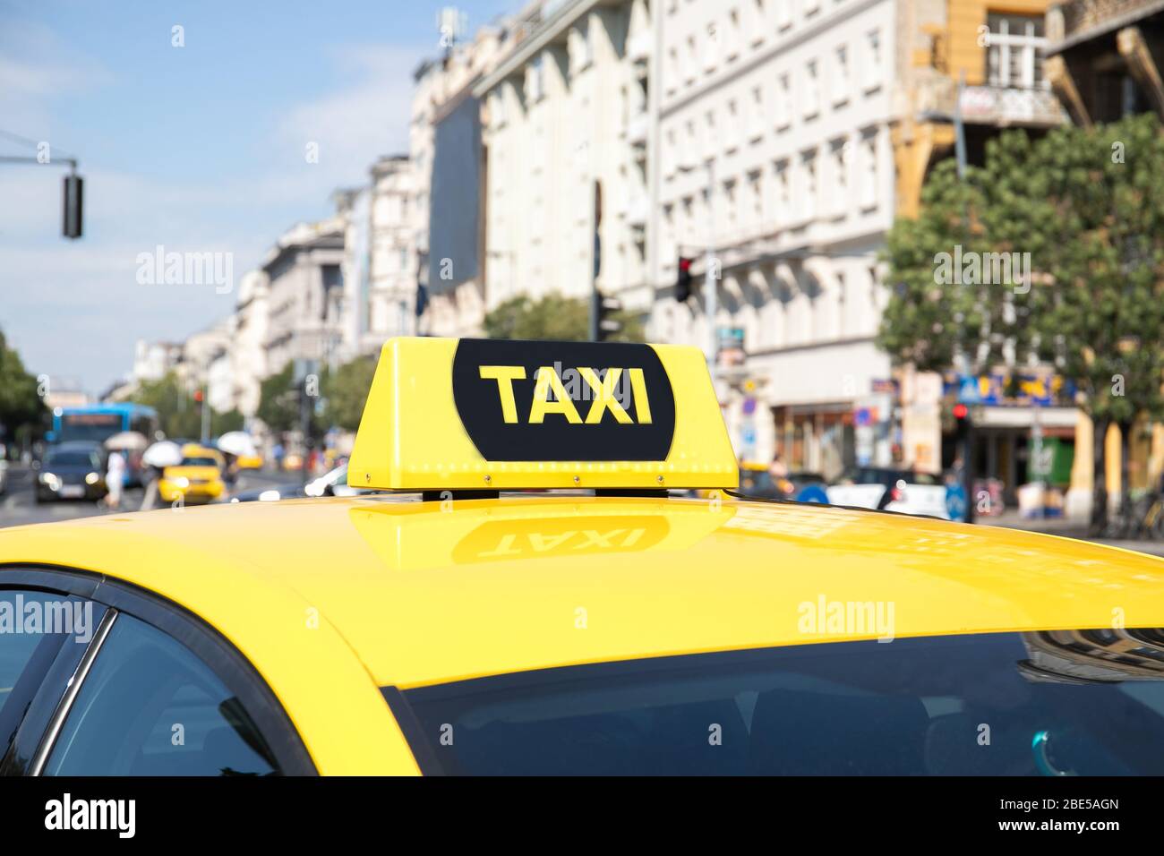 Taxi Checker en voiture. Taxi dans la ville Banque D'Images