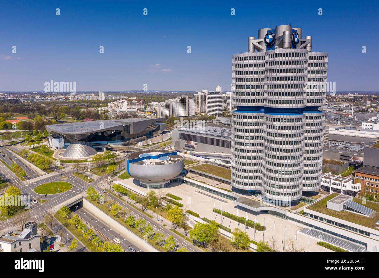 Siège de BMW à Munich, Allemagne Banque D'Images