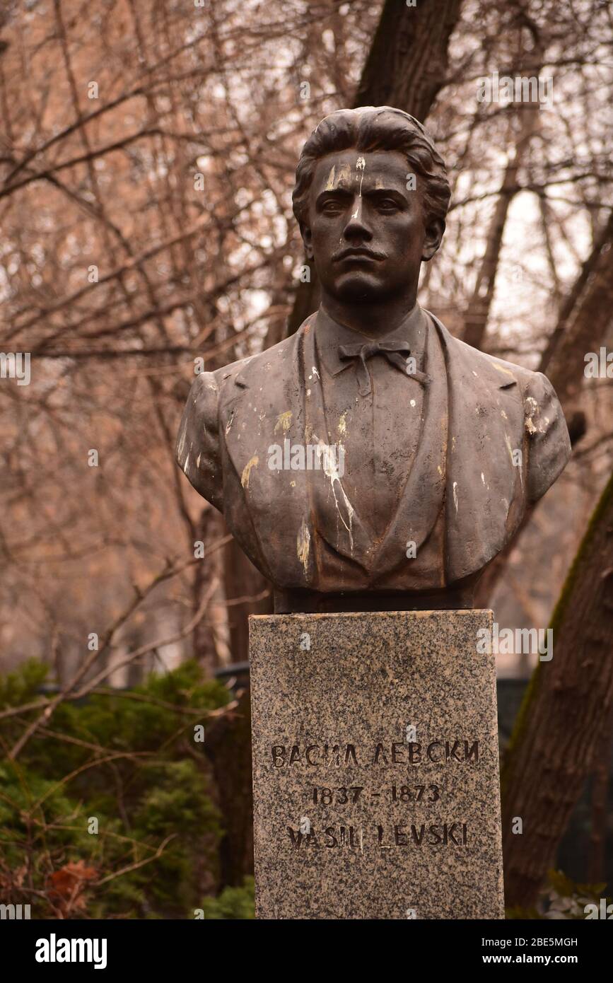 Statue de Levski dans le parc du roi Michael i à Bucarest Banque D'Images