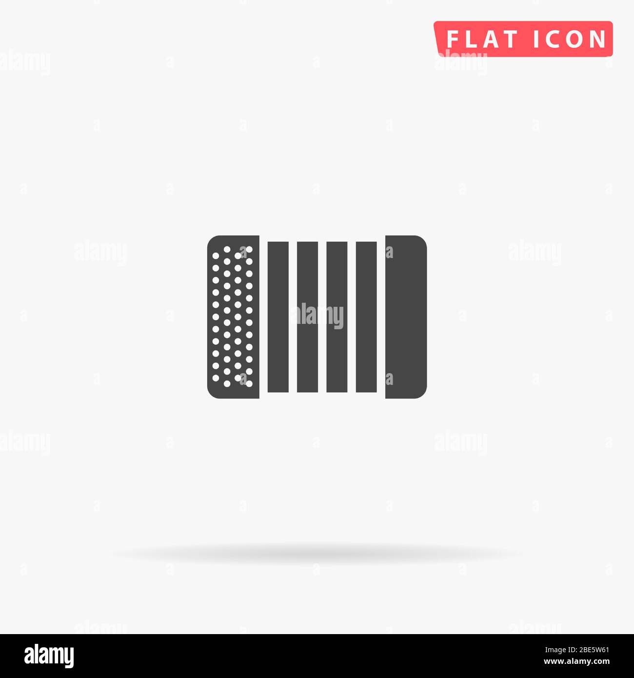 Icône de vecteur plat Accordion. Signe de style glyphe. Symbole d'illustrations simples tracées à la main pour les infographies de concept, les projets de conception, l'interface utilisateur et l'UX, le Web Illustration de Vecteur