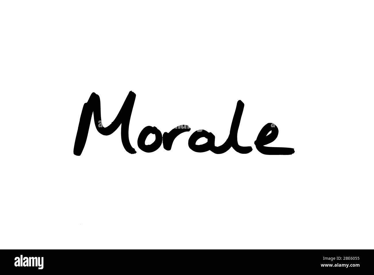 Moral manuscrit sur fond blanc. Banque D'Images