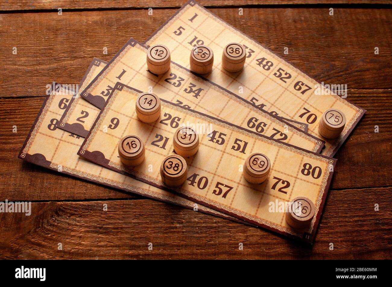jeu de loto de bingo intéressant vintage de famille Banque D'Images