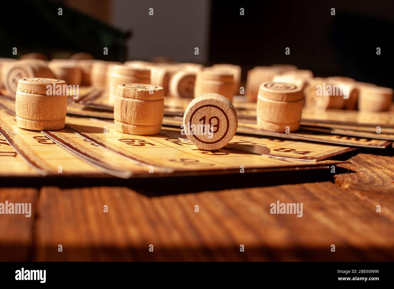 jeu de loto de bingo intéressant vintage de famille Banque D'Images