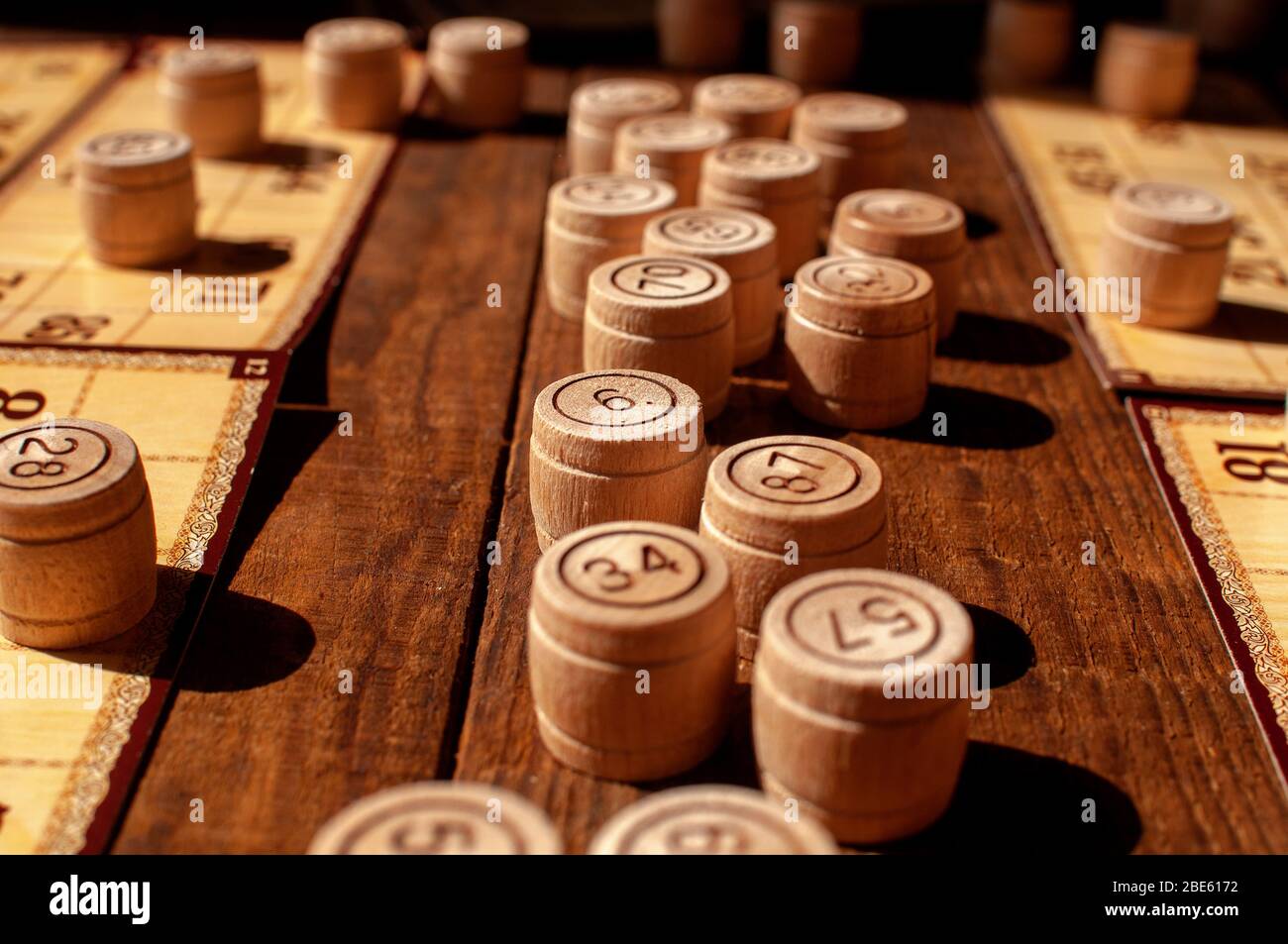 famille maison vintage intéressant lotto jeu de bingo Banque D'Images