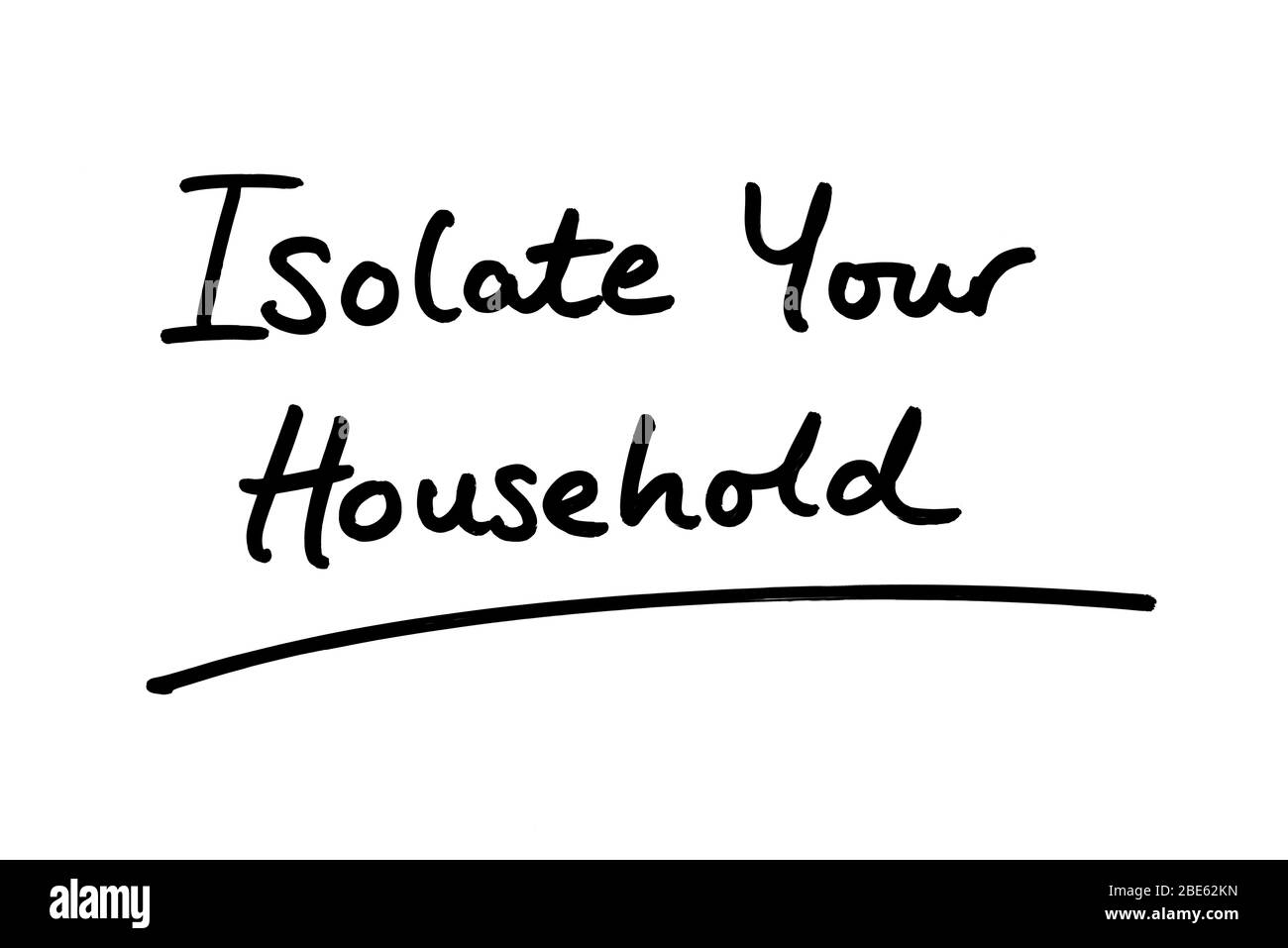 Isolez votre ménage à la main sur un fond blanc. Banque D'Images