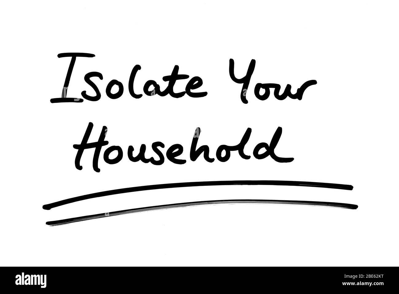 Isolez votre ménage à la main sur un fond blanc. Banque D'Images