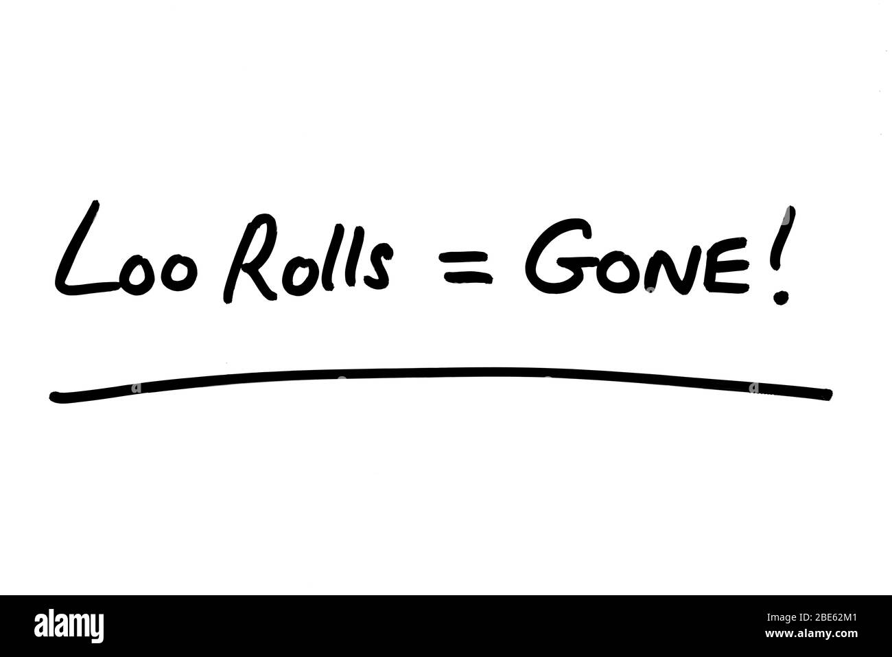 Rouleaux Loo = PARTIS ! manuscrit sur fond blanc. Banque D'Images