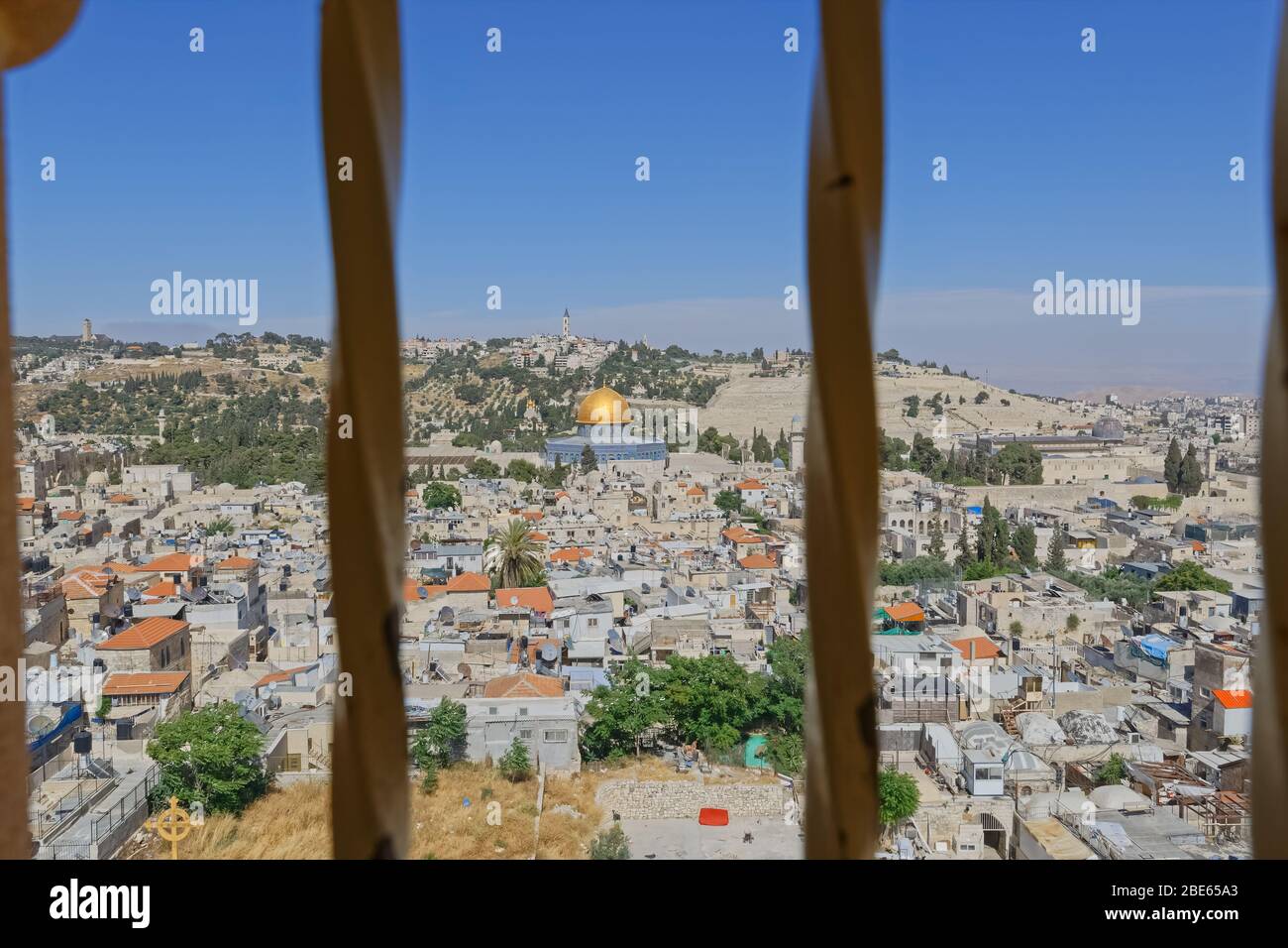 Vue panoramique sur la vieille ville de Jérusalem Banque D'Images