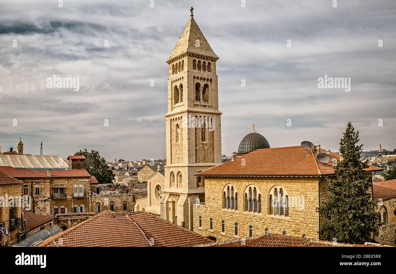 Église luthérienne du Rédempteur dans la vieille ville de Jérusalem Banque D'Images