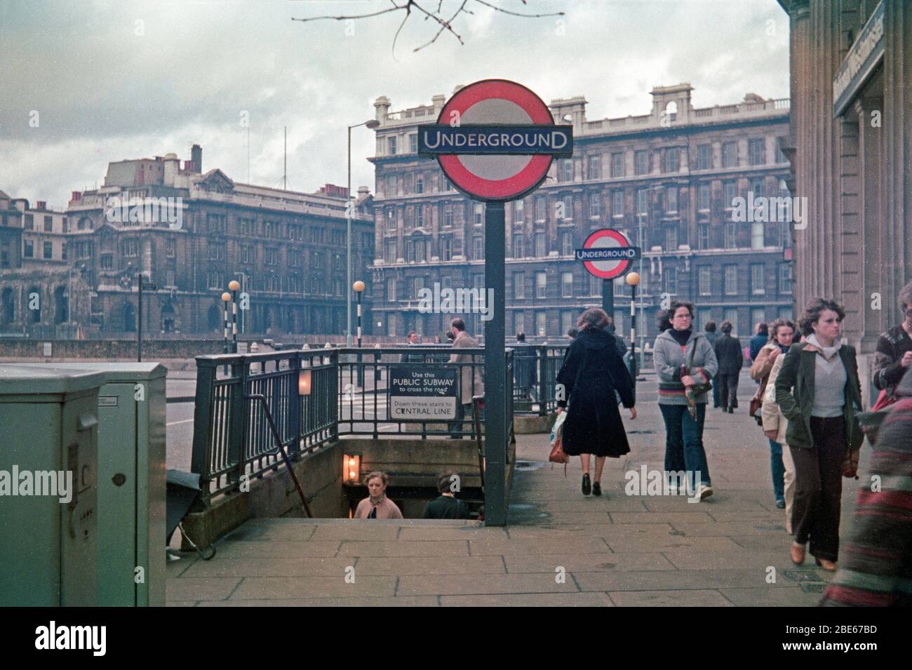 Station de métro Newgate Street, avril 1979, Londres, Angleterre, Grande-Bretagne Banque D'Images
