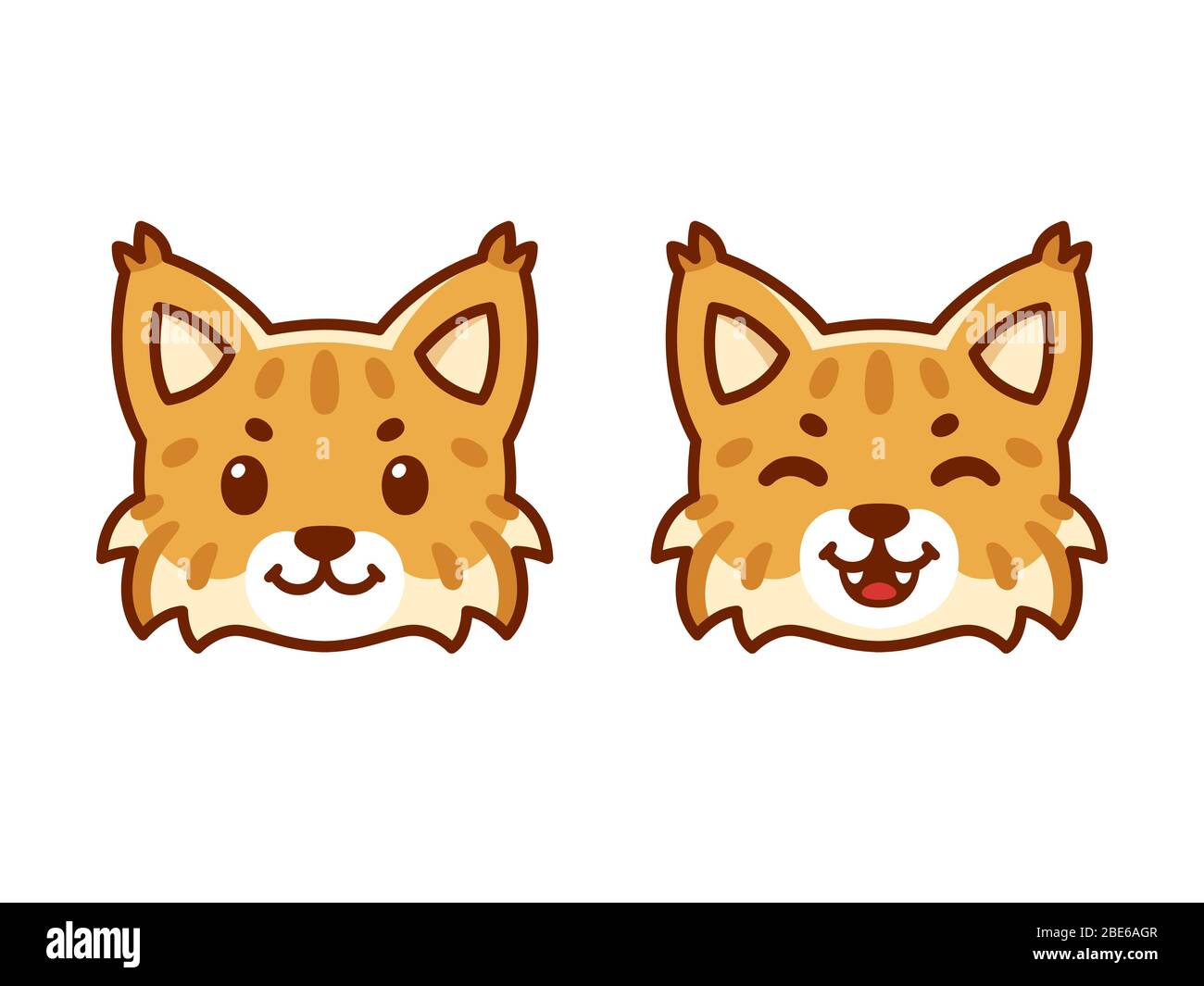 Mignonne Dessin Anime Bebe Lynx Ou Lynx Tete De Chaton Sauvage Kawaii Illustration D Art Vectoriel Isolee Image Vectorielle Stock Alamy